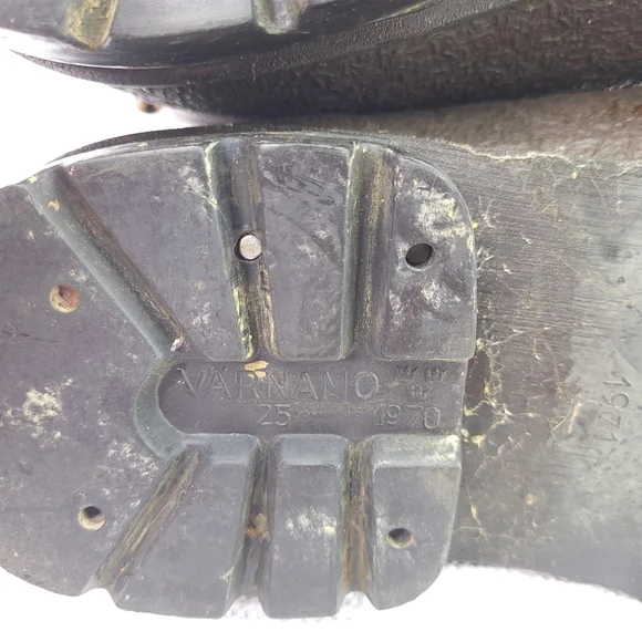 Vintage Varnamo 1971 Military Swedish Army Combat Boots Rubber Size 265 US 9-9.5